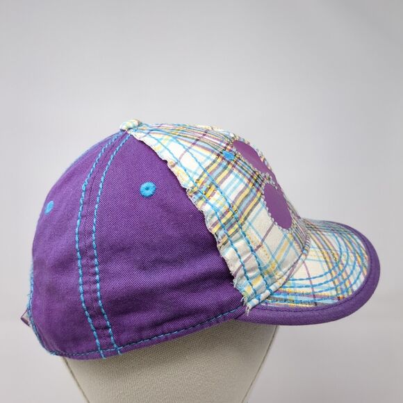 Mickey Mouse Strapback Hat Multicolor OS Adjustable Plaid Rhinestone Disney Park - Picture 4 of 9
